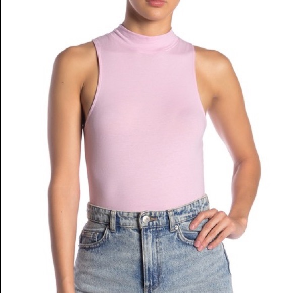 Abound Tops - Abound pink high neck bodysuit
